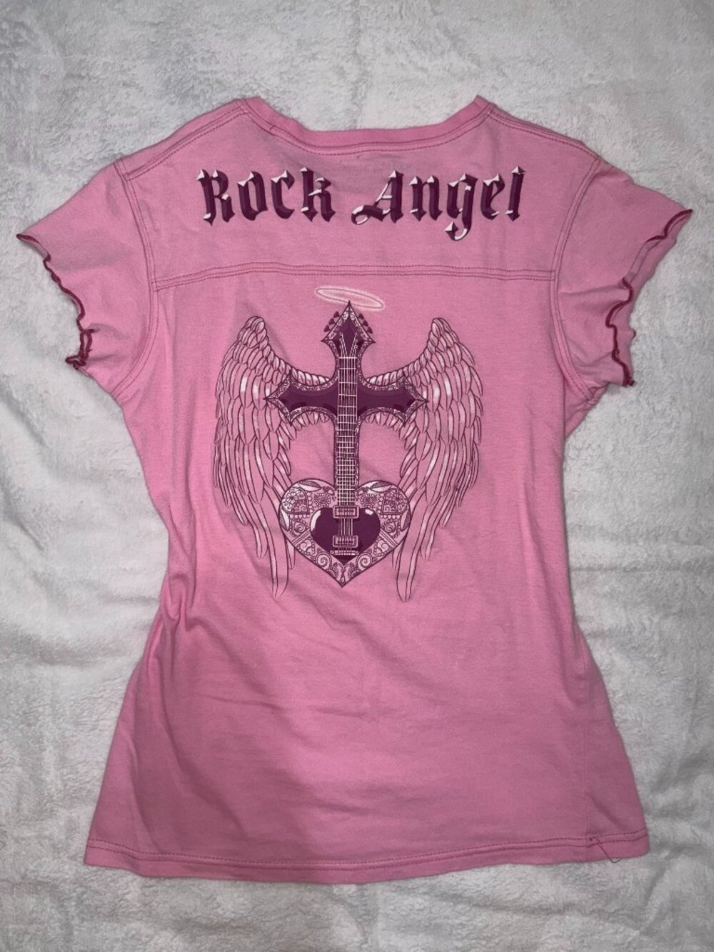 Hard Rock Cafe Maui Vintage Pink "Rock Angel" Graphic Baby Tee - M